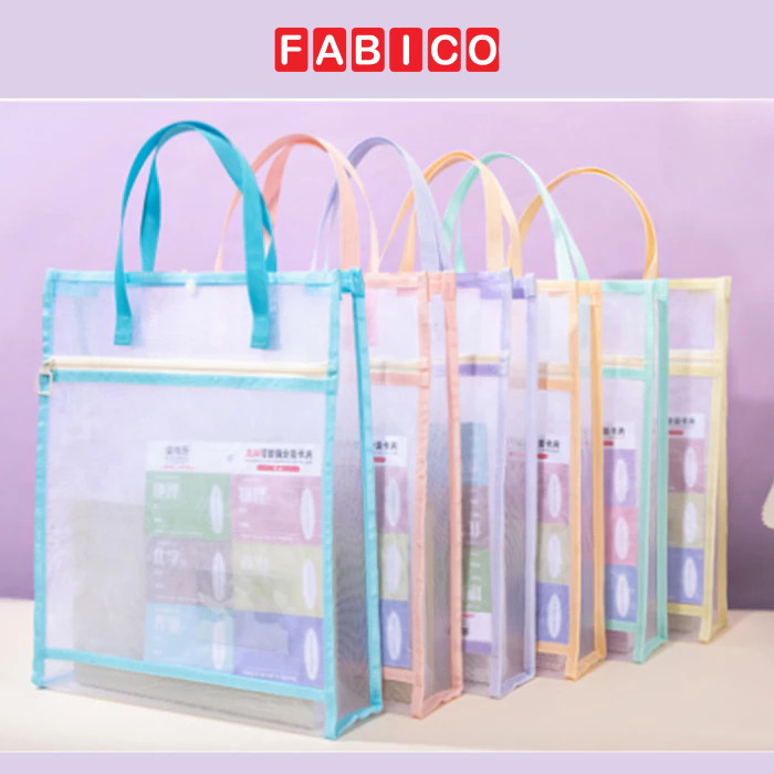 Túi xách Lưới KinhShion J450 Túi Đựng Khóa Kéo Chắc Chắn Khoang Lớn Có Nút Bấm