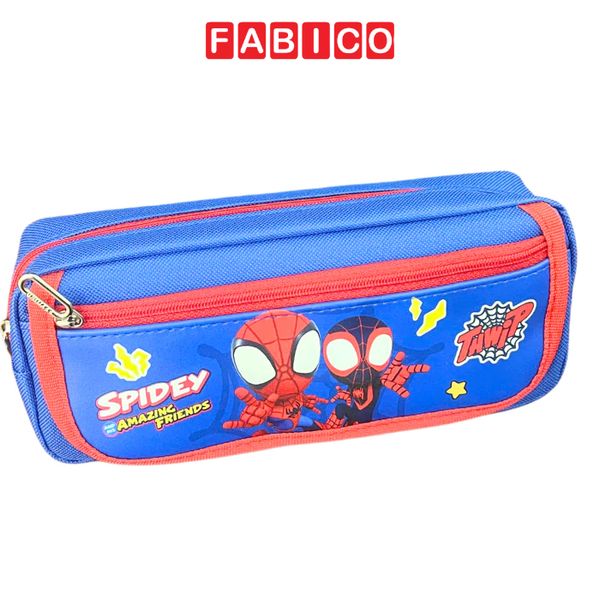 Hộp Bút Vải SHU Disney Bóp Viết Vải Canvas Sức Chứa Lớn Họa Tiết Spiderman Cho Bé Trai