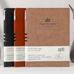 Sổ Ghi Chép Bìa Da Mềm DEPAI Cao Cấp - Sổ Văn Phòng B5 200 Trang Kèm Bút Cao Cấp