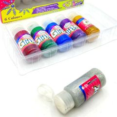 Hộp 6 Màu Nước Kim Tuyến 30ml MasterArt Màu An Toàn Cho Bé Tô Mỹ Thuật