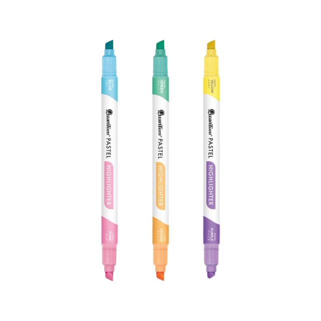 Bút đánh dấu highlight dạ quang mỗi chiếc 2 màu pastel siêu sáng QH790 Quantum (Thái Lan)