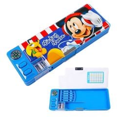 Hộp Bút 2 Ngăn Có Nút Bấm Thiết Kế Thông Minh Họa Tiết Hoạt Hình Disney Đáng yêu Cho Bé