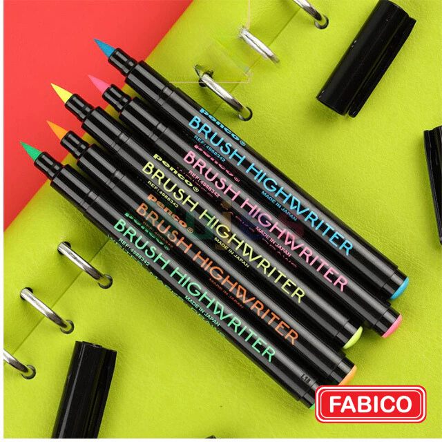 Bút Lông Cọ Brush Highwriter Nhật - Bút Đánh Dấu Penco - Bút Tô Màu Huỳnh Quang