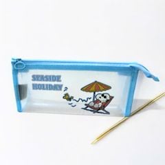 Bóp Viết Lưới Trong Suốt KinhShion Túi Đựng Bút 1 Ngăn Có Khóa Kéo Tiện Lợi