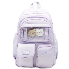 Ba Lô Thời Trang Nữ Sun Eight 90198 Chống Nước Nhiều Ngăn Kèm Gấu