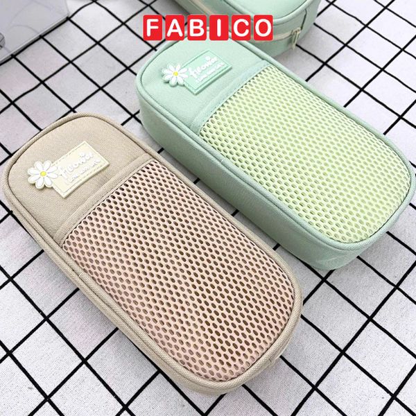 Bóp Viết Vải SHU A3127 Khoang Rộng Ngăn Lưới Hộp Bút Chống Nước Cho Nữ