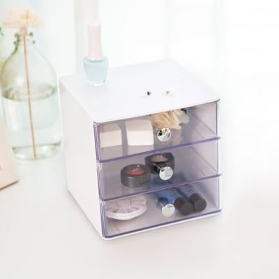 Hộp Đựng Mỹ Phẩm LiTem,Trang Sức, Đồ Trang Điểm 3 Tầng Để Bàn Phong Cách Hàn Quốc