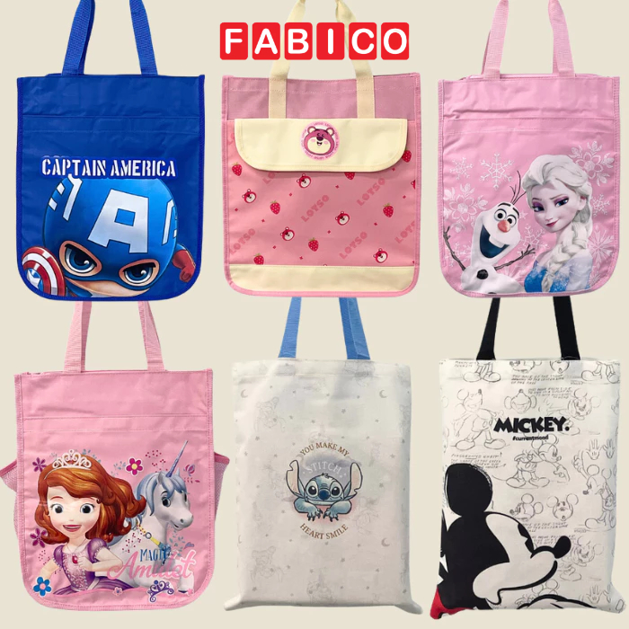 Túi Tote Vải Canvas Đeo Vai Totebag Đi Học Gấu Dâu Totso Elsa Đựng Đồ Đi Làm Đi Học