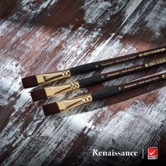Bút Cọ Vẽ Đầu Dẹt Vẽ Màu Acrylic Renaissance Cao Cấp