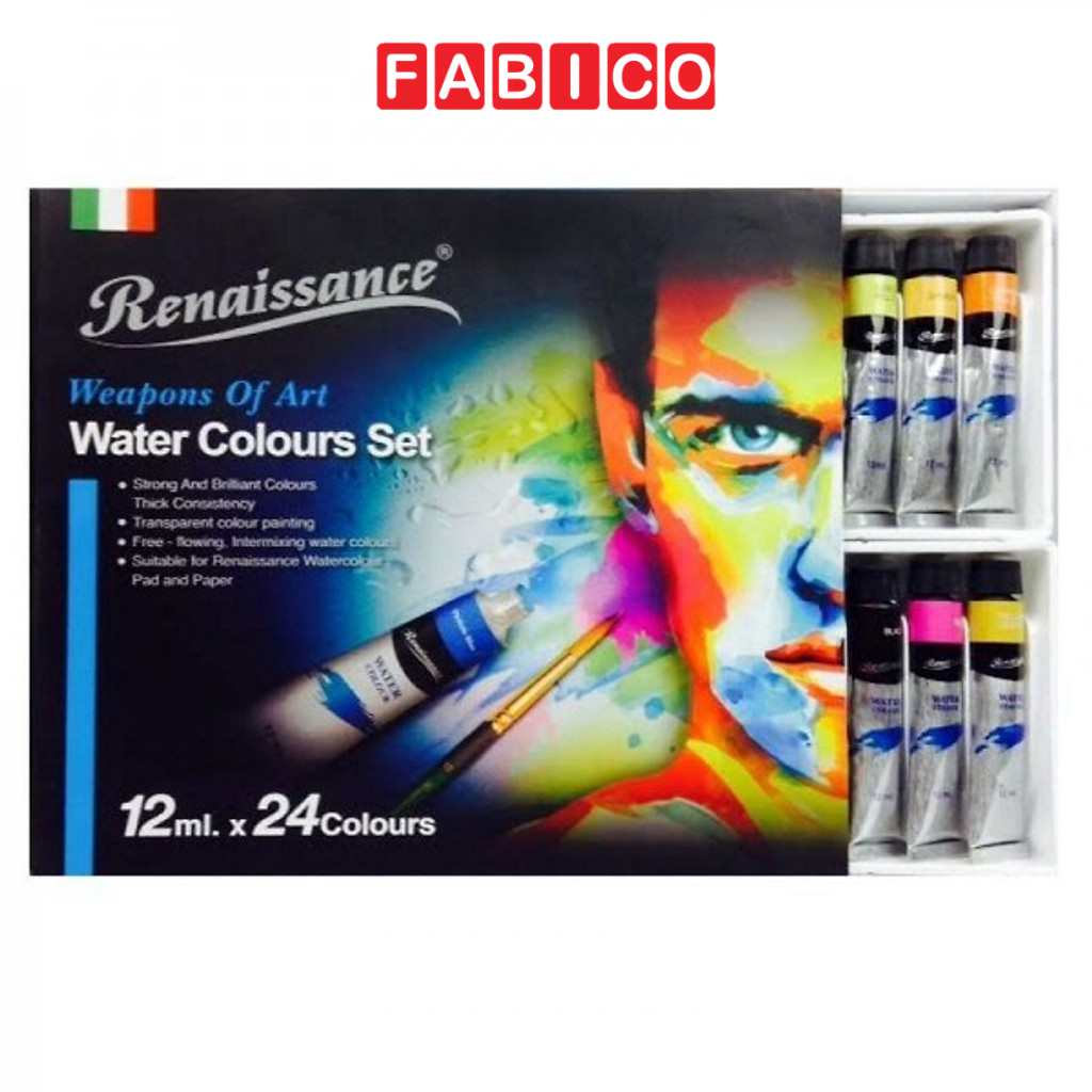 Bộ Màu Nước Dạng Tuýt Renaissance Water Colour Set 12/24 Màu