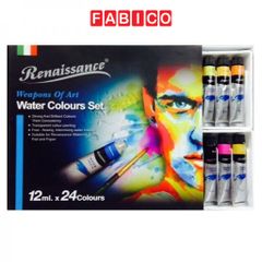 Bộ Màu Nước 12/24 Màu Nước Dạng Tuýp, Màu Cao Cấp Thể Tích 12ml Dùng Tô Vẽ Lên Tranh, Vải,Đá,Tường