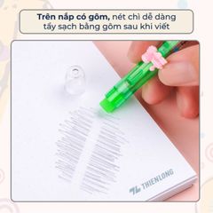 Combo 5 Cây Bút Chì Khúc TL PC-09, Màu Chì Đậm, Ngòi Mềm, Viết Êm Tay, Sẵn Gôm Trên Nắp