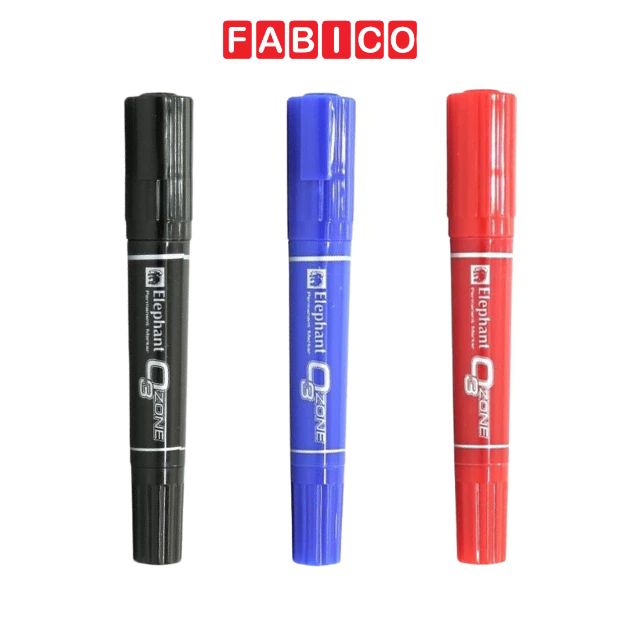Bút Lông Dầu Elephant 2 Đầu Màu Xanh Đỏ Đen