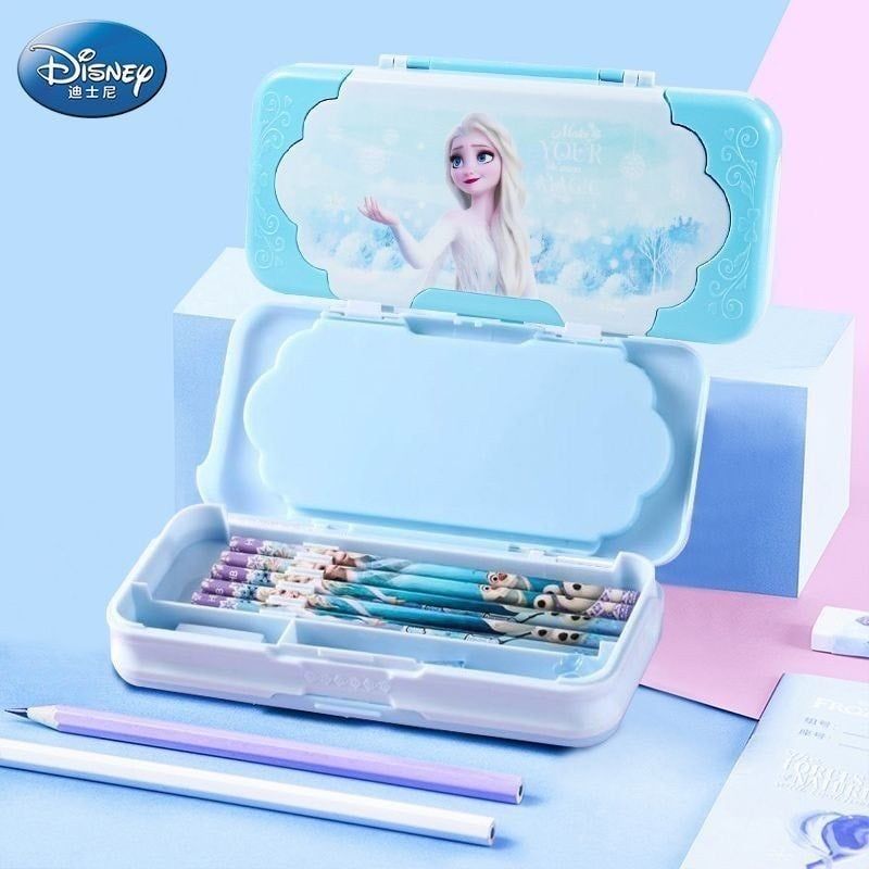 Hộp Đựng Bút Nhưa PP Cao Cấp Họa Tiết Disney Dễ Thương Cho Bé Gái