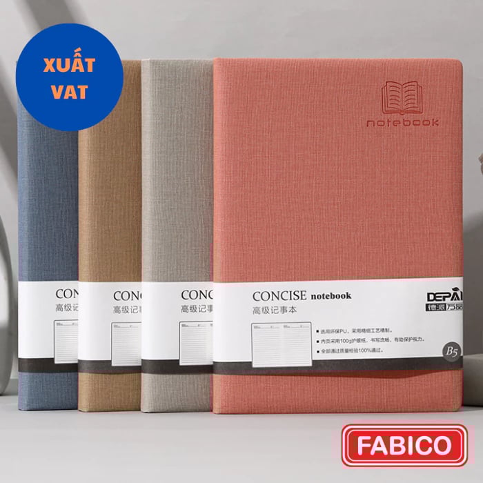 Sổ Văn Phòng Bìa Da B5 DEPAI - Sổ Tay Ghi Chép Kẻ Ngang 200 Trang
