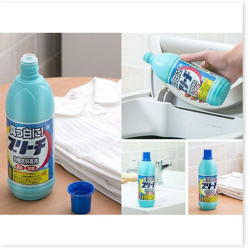 Nước tẩy trắng quần áo chai lớn 1,5L Rocket chuyên dùng cho vải trắng Nội địa Nhật Bản