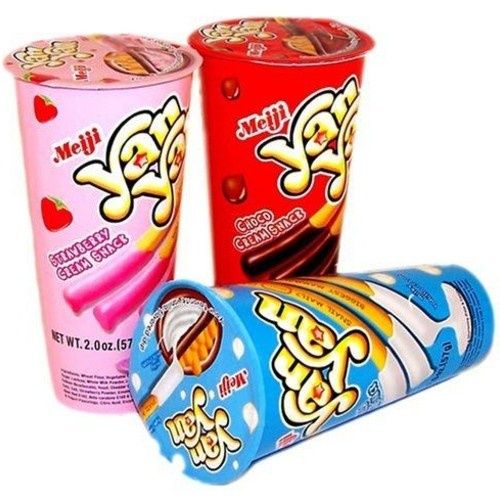 Bánh đũa Yan Yan meiji đủ vị, Double Cream, dâu phomai, dâu, Vanilla, Chocolate, tiramisu chocolate
