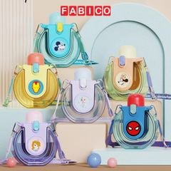 Bình Đựng Nước Có Dây Đeo Họa Tiết Hoạt Hình Disney Dễ Thương Cho Bé