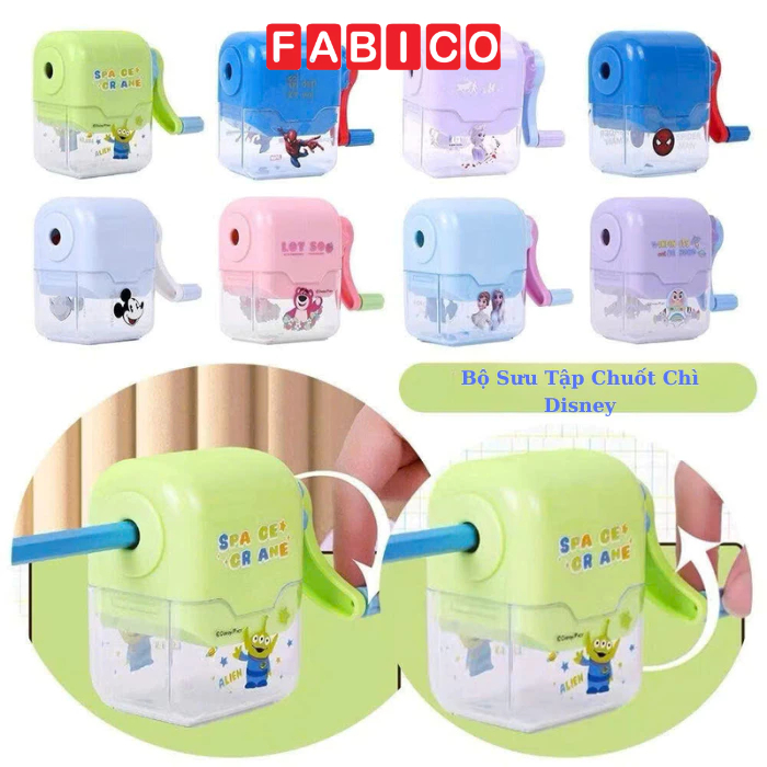 Gọt Bút Chì Disney - Gọt Chì Quay Tay Cho Bé - Chuốt Chì Nhiều Màu Sắc Dễ Thương