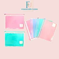 Bìa khóa Zip A4 chống nước 3 ngăn Morandi  Kinary FB1446