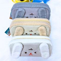 Bóp Viết Vải Thỏ Đeo Kính SHU 7648 Tai Dài Hộp Bút Vải Mềm Phong Cách Hàn Quốc