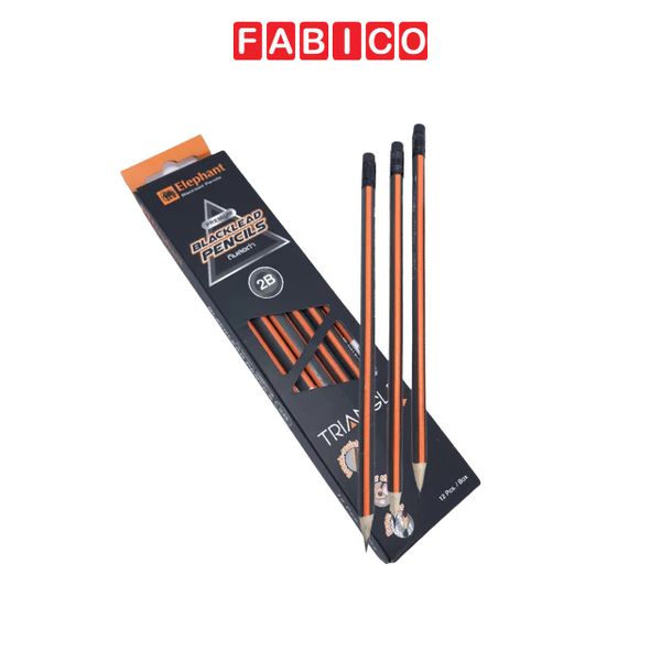 Hộp 12 Cây Bút Chì Gỗ Tam Giác 2B Elephant Premium Pencil