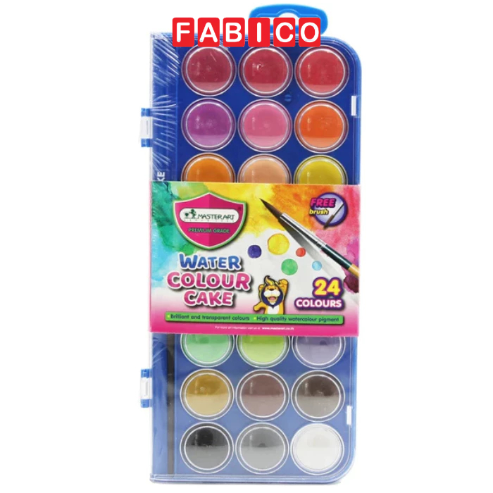 Bộ Màu Nước Khô, Màu Dạng Nén 12/24 Màu Master Art 3ml Hộp Nhựa Không Độc Hại An Toàn Cho Bé