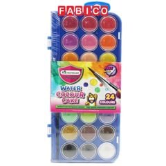 Bộ Màu Nước Khô, Màu Dạng Nén 12/24 Màu MasterArt 3ml Hộp Nhựa Không Độc Hại An Toàn Cho Bé