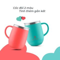 Bộ 2 ly cốc đôi xinh xắn giữ nhiệt inox 304 Elmich EL8020 dung tích 360ml
