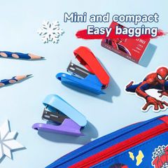 Bấm Kim Mini Disney Kèm Ghim Bấm Số 10 Hình Người Nhện, Công Chúa Elsa