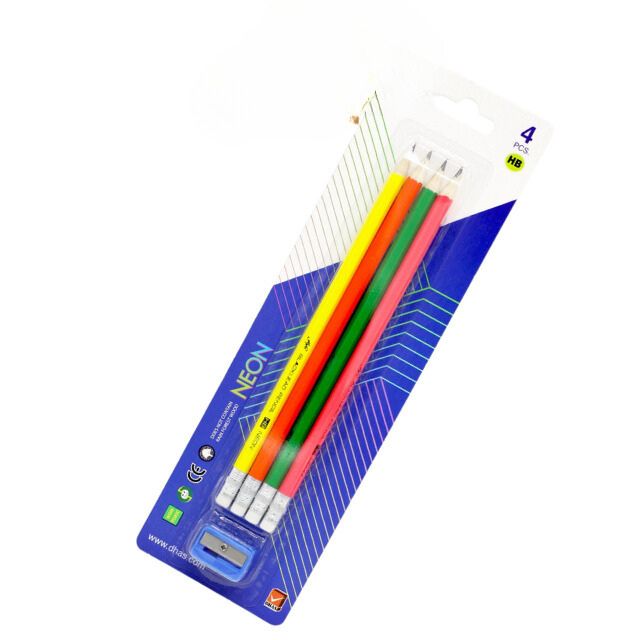 Vỉ 4 Bút Chì Gỗ HB ELEPHANT Kèm Chuốt Chì