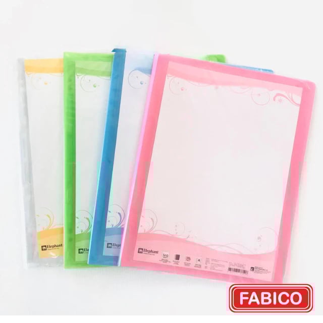 Bìa Lá File A4 Elephant N202 File Nhựa Plastic Dẻo Kèm 20 Lá Đựng Tài Liệu
