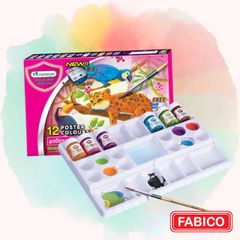 Bộ Màu nước 12 màu 15ML Poster MasterArt kèm khay pha màu và cọ vẽ