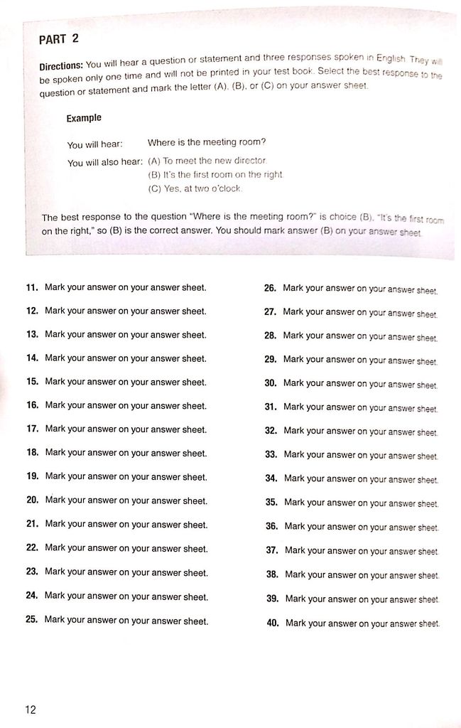 1000 Listening Comprehension Practice Test Items For The New TOEIC Test