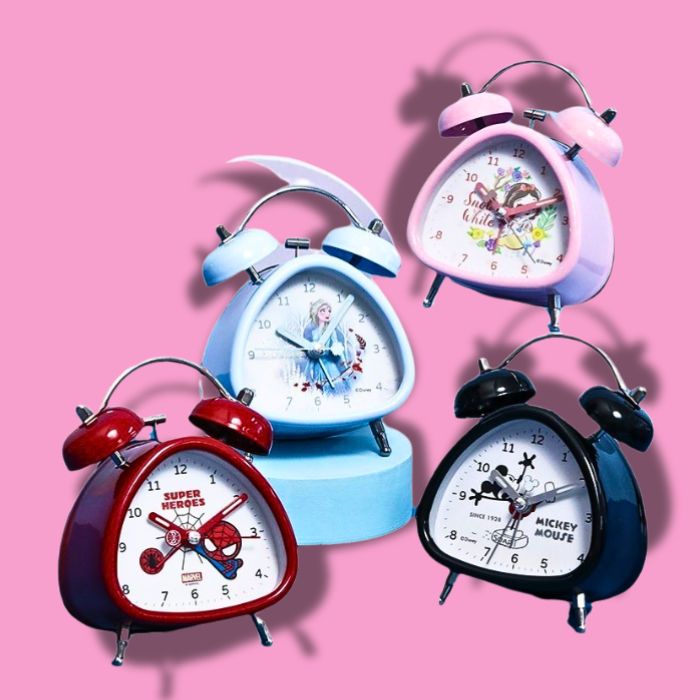 Đồng Hồ Báo Thức Chuông Kép Nhân Vật Disney Chuyển Động Thạch Anh