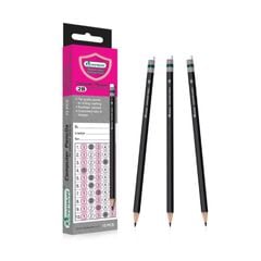 Bộ 12 cây bút chì 2B Master Art Computer Black kèm cục gôm