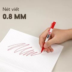 Combo 5 Cây Bút Bi Thiên Long TL-08, Ngòi 0.8mm Mực Xanh/Đỏ/Đen