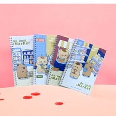 Sổ Lò Xò Teen Gấu Đi Siêu Thị Depai 80 Trang A5 - Sổ Ghi Chép Kẻ Ngang Giấy 80gsm