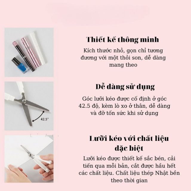 Kéo cắt Mini Stickyle Sun-Star Nhật Có Nắp Đậy Thiết Kế Thông Minh Nhỏ Gọn
