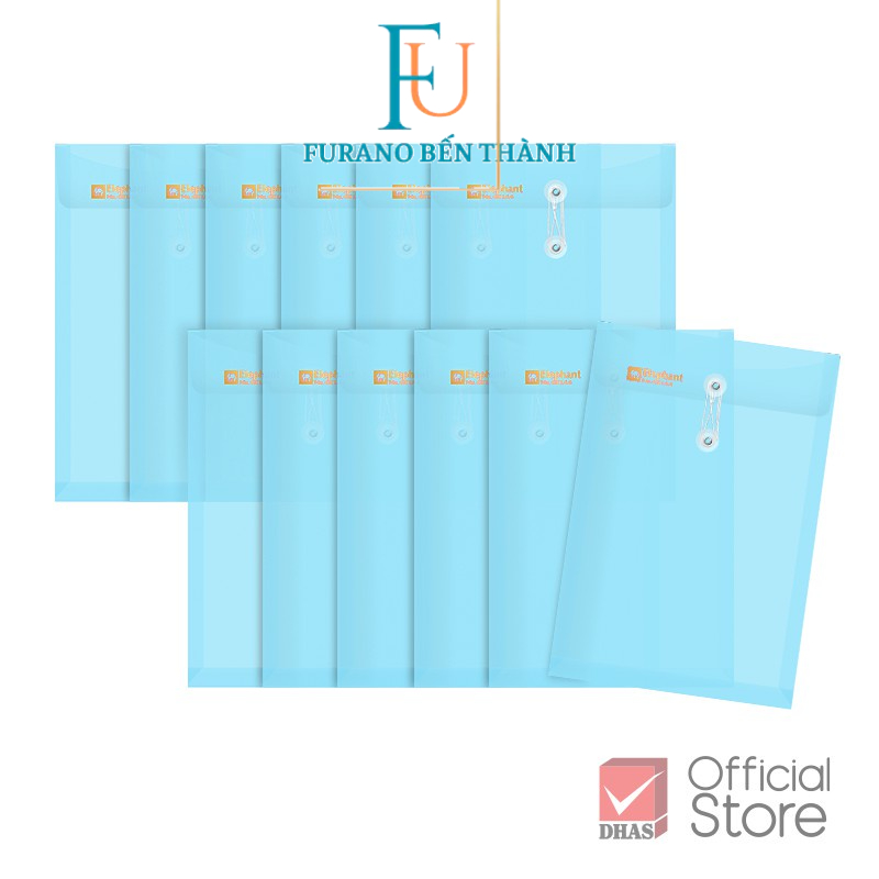 Bìa Nút Nhựa Có Dây Đựng Chứng Từ, Tài Liệu Elephant 435 Cỡ A4/F 0.15mm