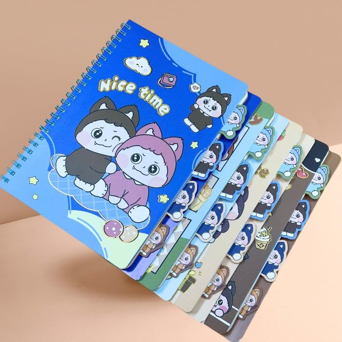 Sổ Tay Lò Xo Phân Trang  A5 Depai 160 Trang Giấy 80g - Sổ Ghi Chú Nhật ký Bìa Dễ Thương Cho Bé