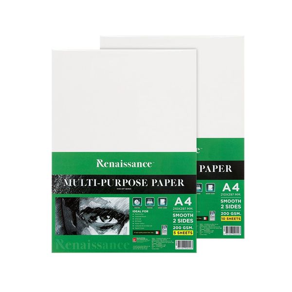 Xấp Giấy Vẽ Renaissance 50 Trang A4/A3 Smooth 2 sides 200gsm