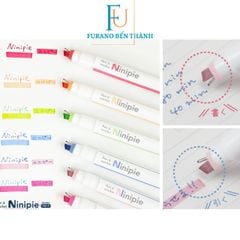 Bút Ninipie 2 Ngòi Bút Viết + Bút Đánh Dấu Highlight 2 Màu Pastel Siêu Xinh
