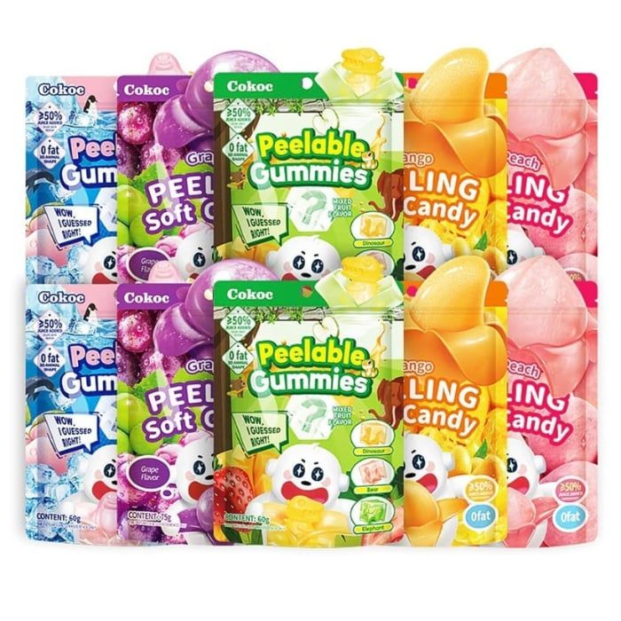 Kẹo Dẻo Lột Vỏ Cokoc - Kẹo Trái Cây Nhiệt Đới Nhiều Vị 75g