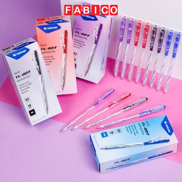 Combo 5 Cây Bút Bi Thiên Long TL-027 Nét Nhỏ Ngòi 0.5mm