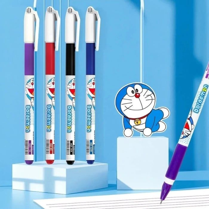 Combo 5 Bút Gel Thiên Long Doraemon GEL-012/DO Bút Mực Ngòi 0.5mm Nét Thanh Đậm