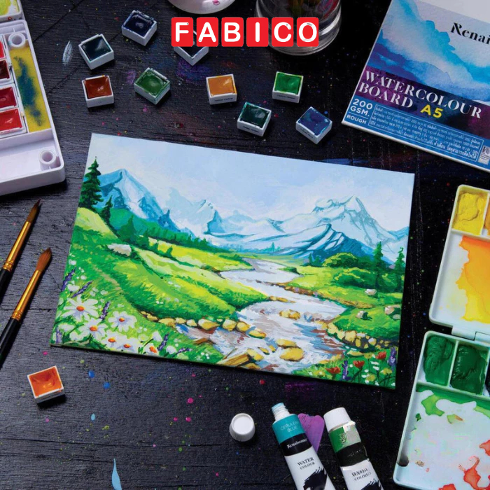 Bảng Giấy Vẽ Màu Nước A3/A4/A5 Renaissance Giấy Mặt Nhám 200GSM Watercolour Board