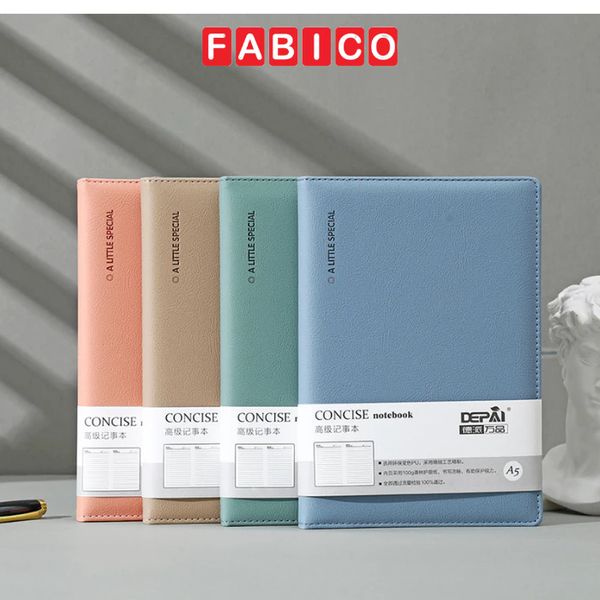 Sổ Tay Ghi Chép Bìa Da A5 Depai 200 Trang 100g Kẻ Ngang chống nước - Sổ Kế Hoạch Planner, Nhật Kí, Journal