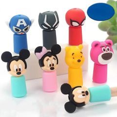 Vỉ 3 Món Nắp Đậy Bút Chì - Dụng Cụ Học Tập In Hoạt Hình Disney Dễ Thương Cho Học Sinh