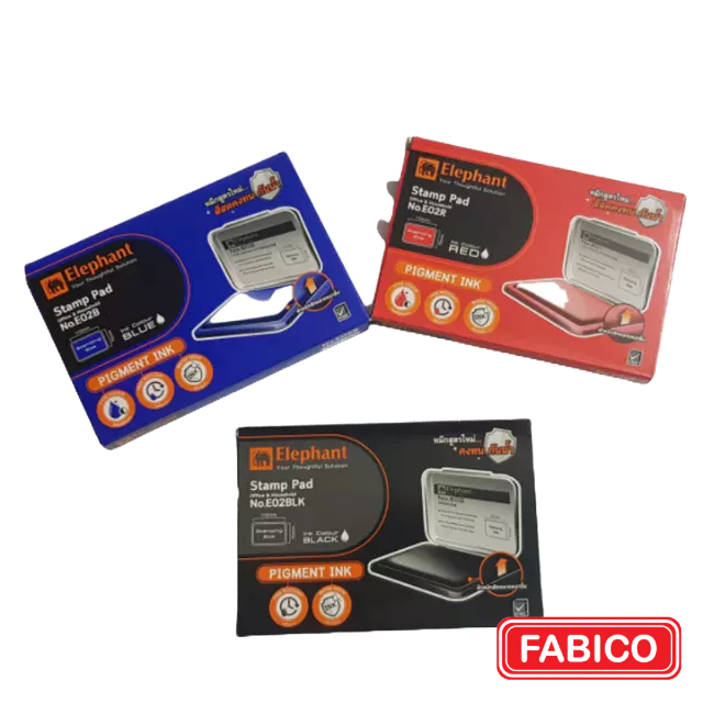 Khay Tampon Mực Dấu Lăn Tay, Hộp Dấu Xanh/Đỏ/Đen Elephant